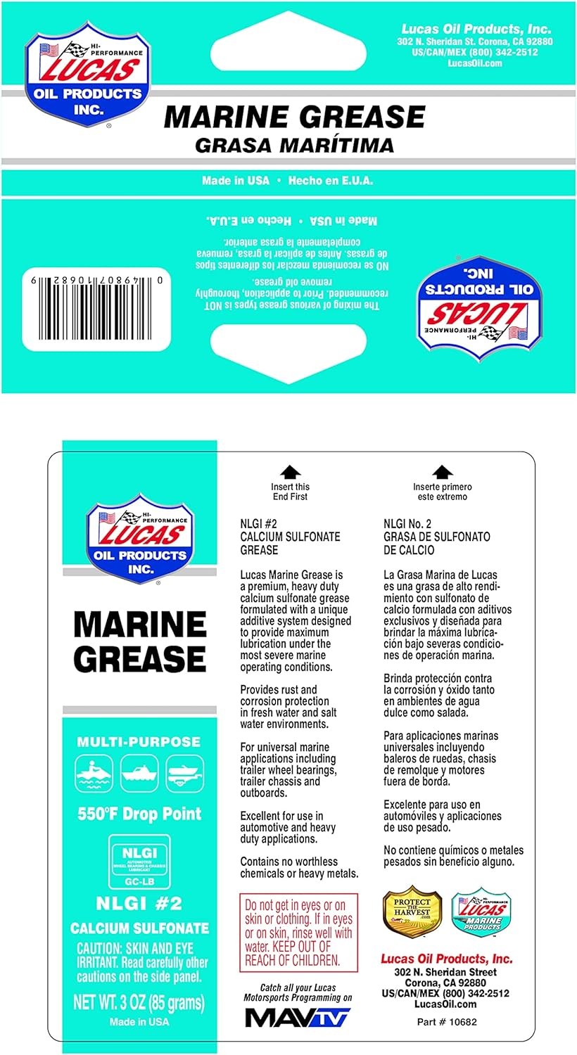 Lucas Oil 10682 Marine Grease 3 Ounce Combo Pack
