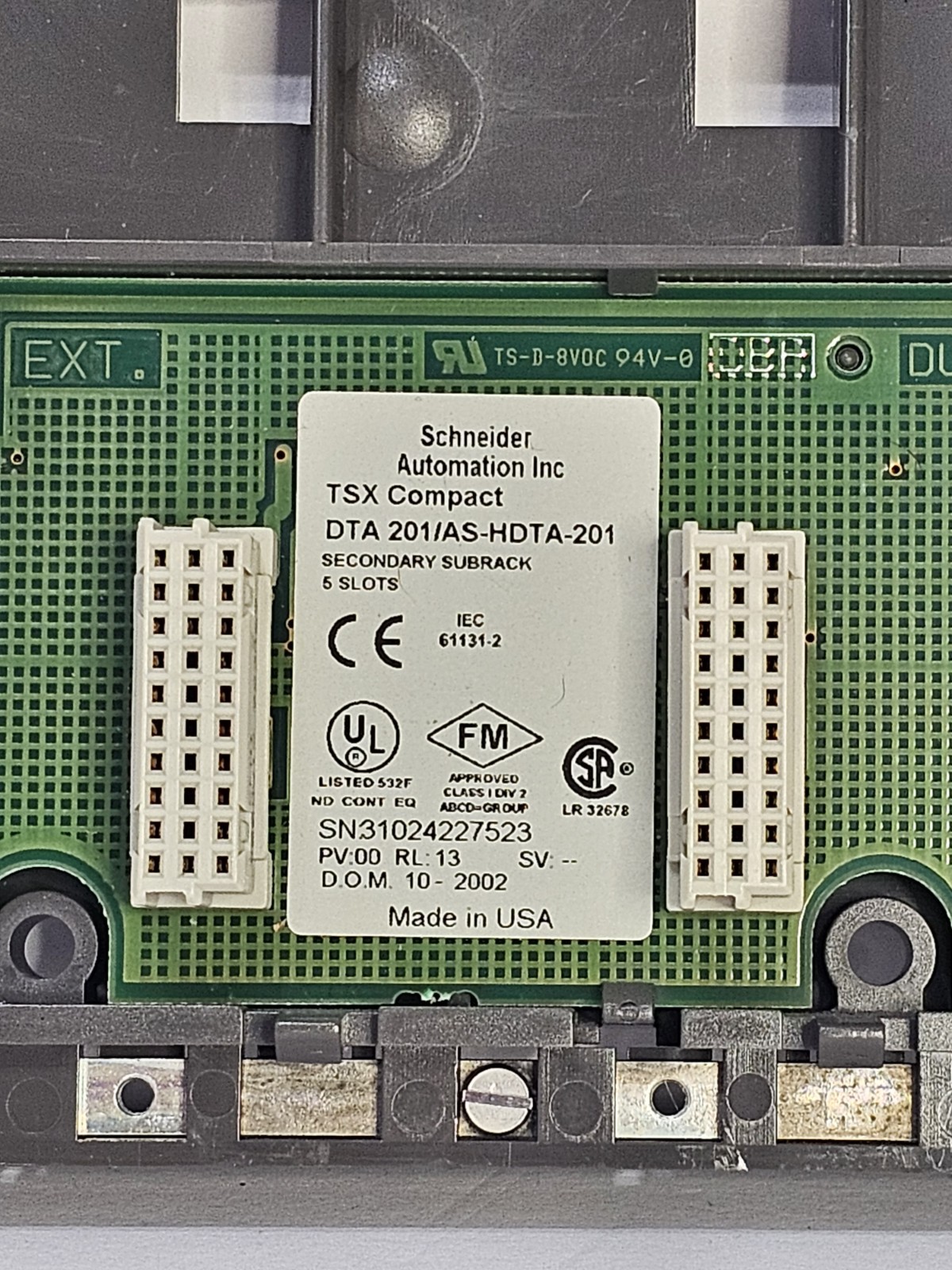 Schneider Modicon TSX Compact DTA 201/AS-HDTA-201 Secondary Subrack 5 Slots