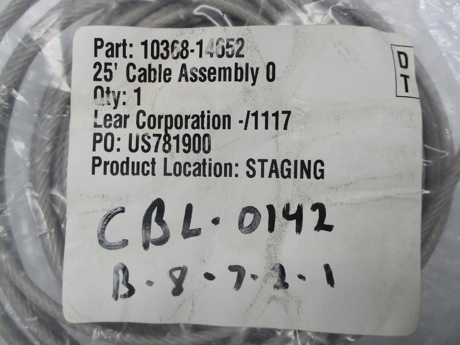 INDUSTRIAL SPARE 10368-14652 CABLE NSMP
