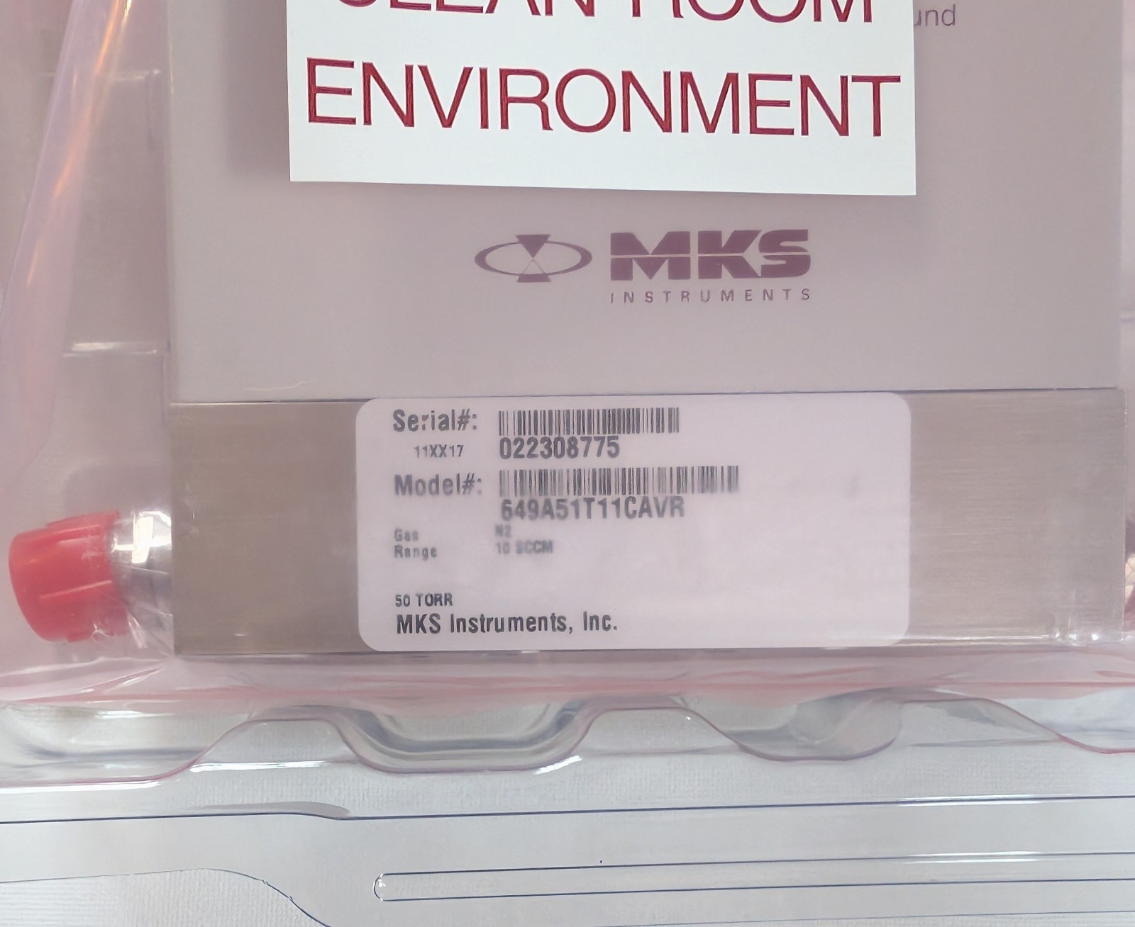 MKS Mass Flow Controller VCR Gas N2, 10 SCCM, 50 Torr 649A51T11CAVR New In Box