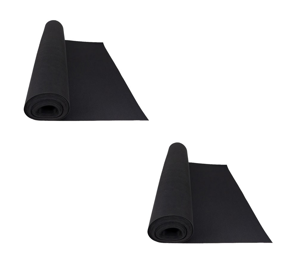 (2 Pack) 20’x27″ Black Neoprene Floor Runner w/ Non Skid Bottom