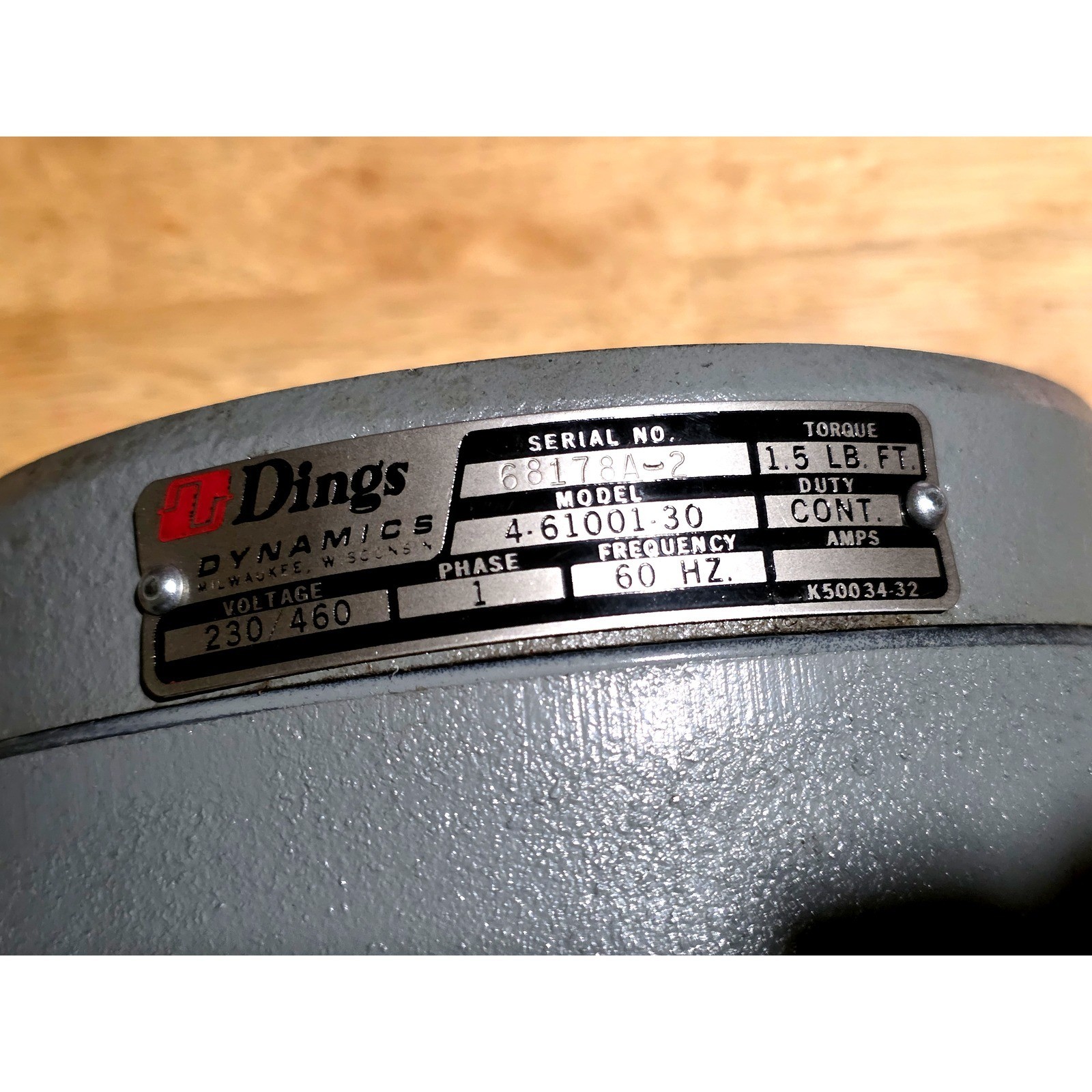 Dings Dynamics 4-61001-30 Electromagnetic Disc Brake 230/460V 1-Phase 1.5 Ft-Lb