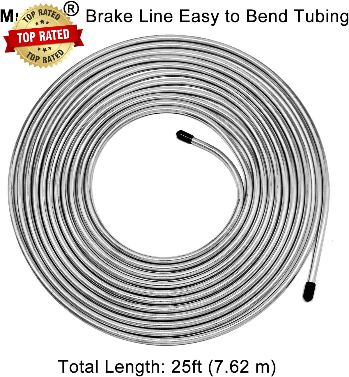 Brake Line Kit 25 Ft 1/4″ – Upgraded Zinc-Coated Flexible Brake Tubing Roll with