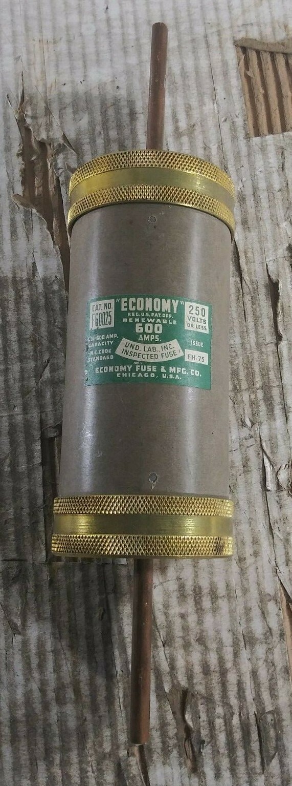 1 NEW ECONOMY F60025 RENEWABLE FUSE 600A NNB ***MAKE OFFER***