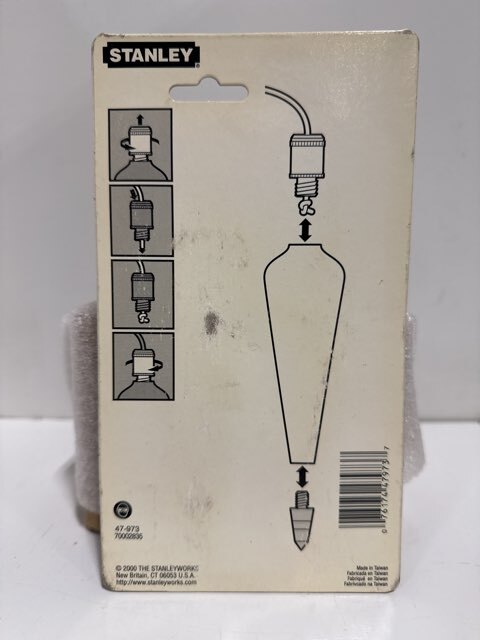 Stanley 47-973 Solid Brass Plumb Bob 8oz Hardened Steel Tip 700 – New In Box