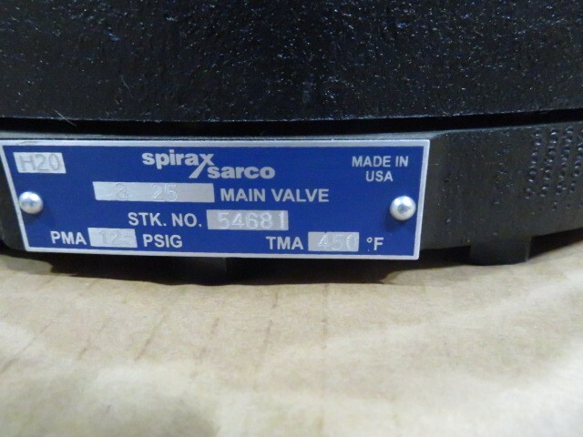 3″ Spirax Sarco #25P Main Valve CL125 Pilot Operated Regulator 54681 NEW 2020