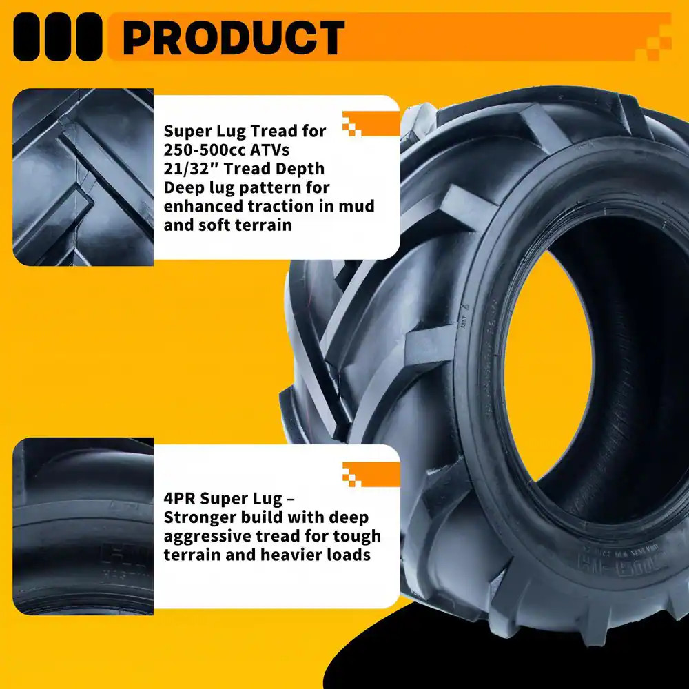 Super Lug 22 PSI Tire 20 In. X 10-8 In. 4-Ply Tire