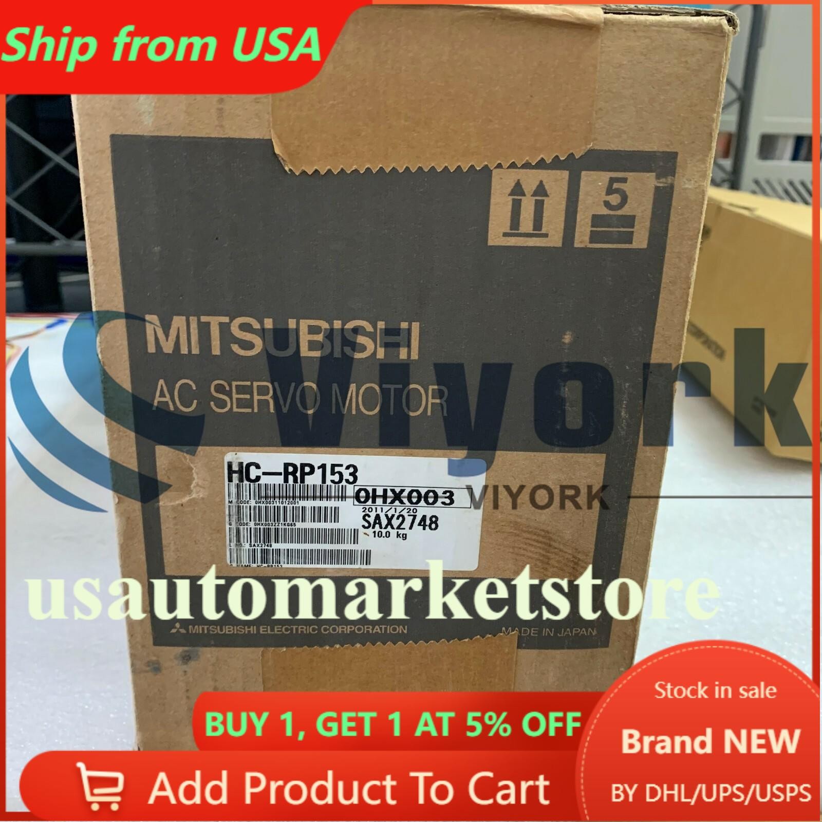 Mitsubishi HC-RP153 AC SERVO MOTOR SRVMTR 1.5KW 3000RPM NEW