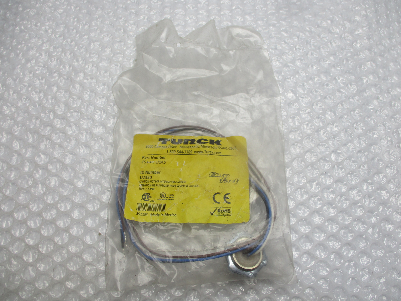 TURCK FS4.4-0.5/14.5 U2350 RECEPTACLE NSMP