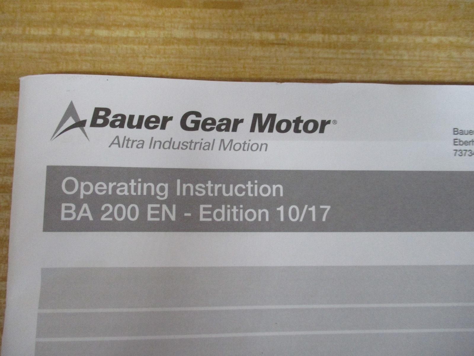 Bauer P-7119-BGM-EN-A5 Operating Instructions BA 200 EN