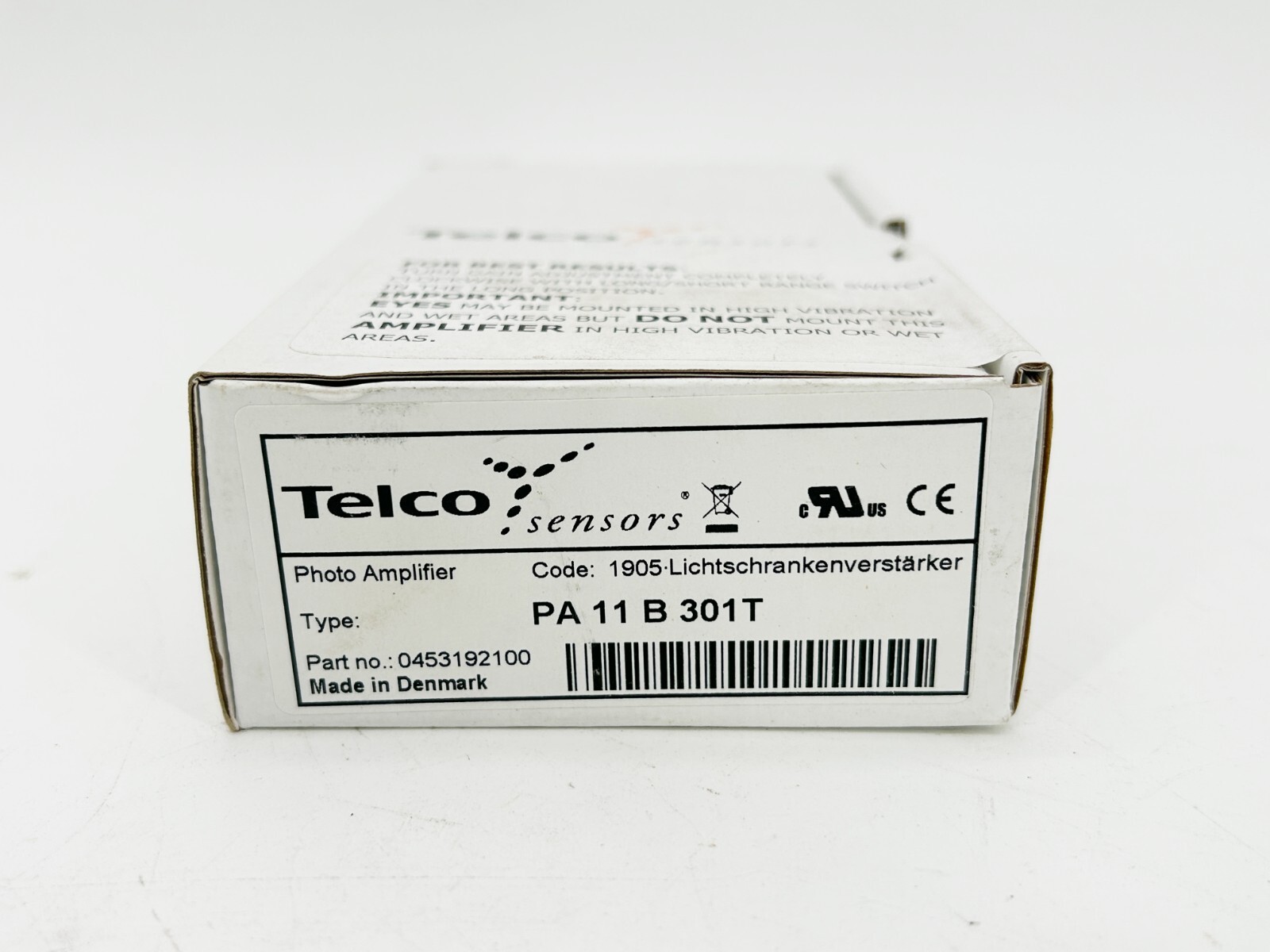 New Telco PA-11-B-301T Remote Sensor Amplifier 115Vac 11P 70MM Range – Sealed