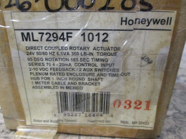 Honeywell ML7294F1012 Non-Spring Actuator Modulating 300 lb-in 24VAC *NEW*