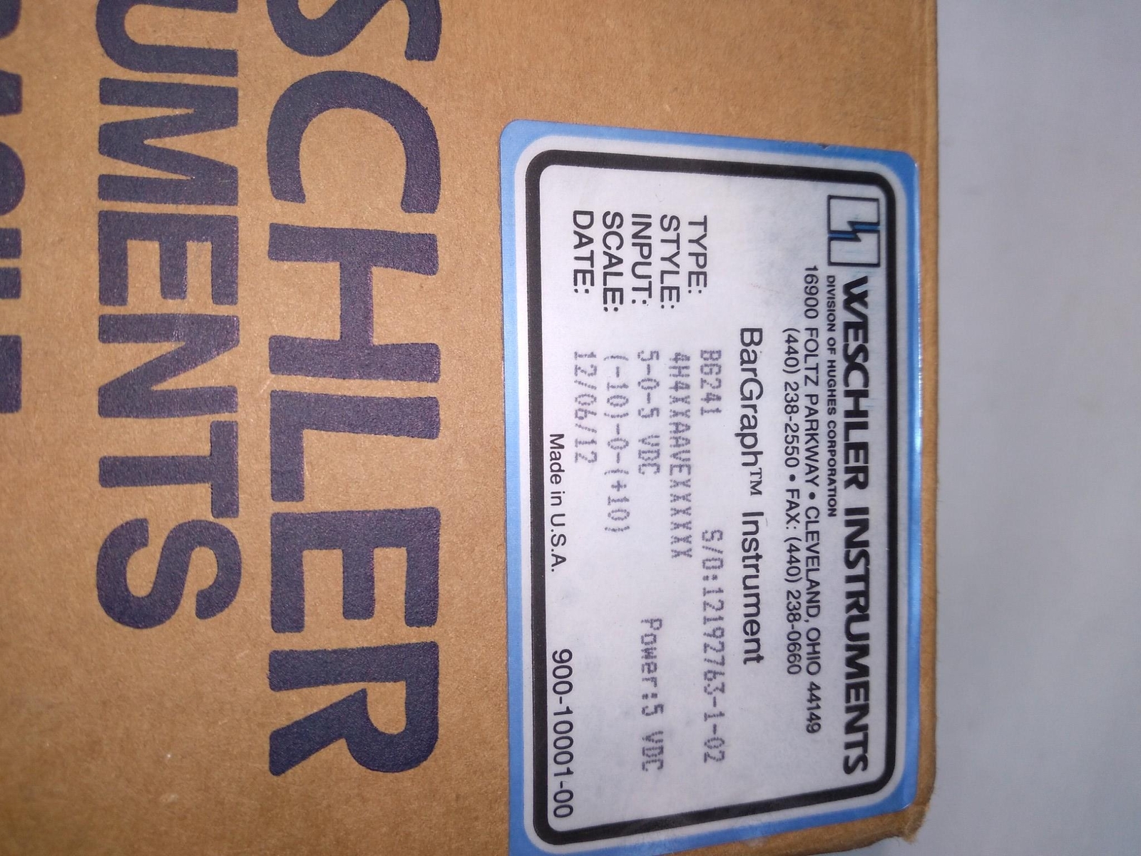 WESCHLER INSTRIMENTS BG241 5-0-5 VDC 5 VDC 4H4XXAAVEXXXXXX