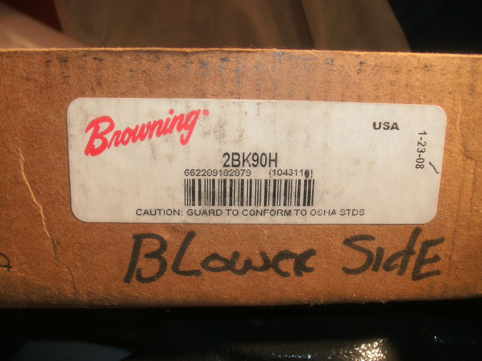 BROWNING 2BK90H TWO GROOVE GRIPBELT SHEAVE 4L/A, 5L/B BELT EMERSON B02-0050