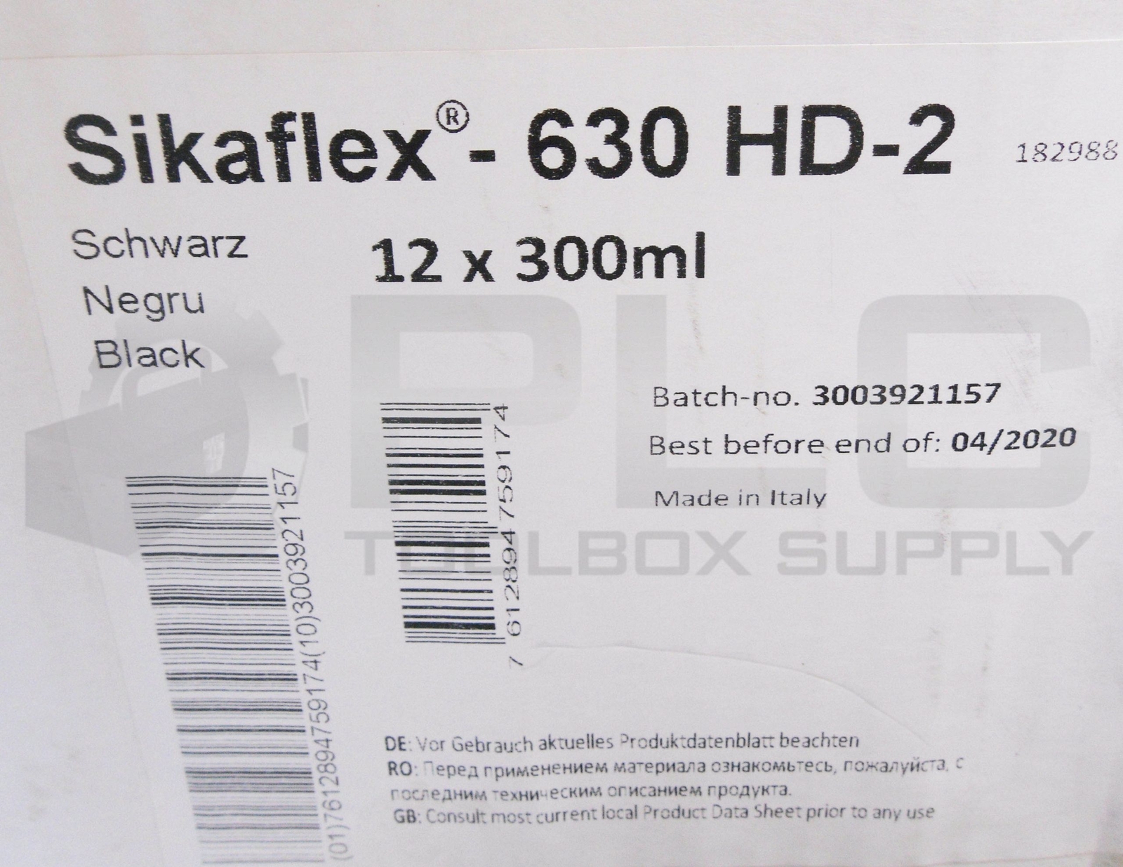 NEW BOX OF 12 SIKAFLEX 630 HD-2 SEALANT BLACK 300ML