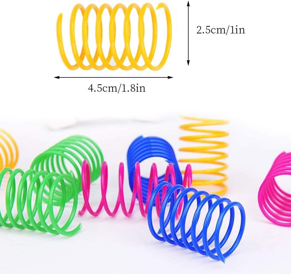 Cat Spring Toy (60 Pack), Cat Kittens Toys Plastic Coil Spiral Springs for Swatt