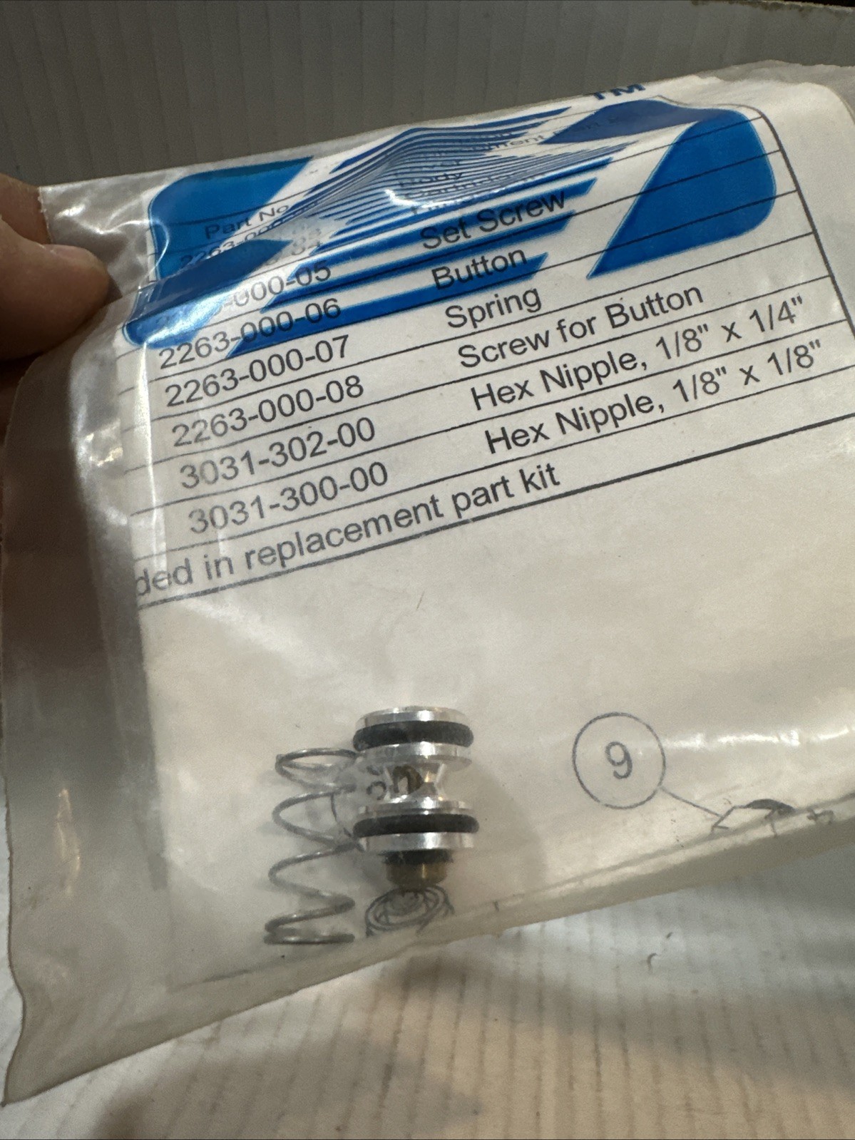 Schmidt 2263-000-99 Pneumatic Deadman Switch Repair Kit Sandblasting