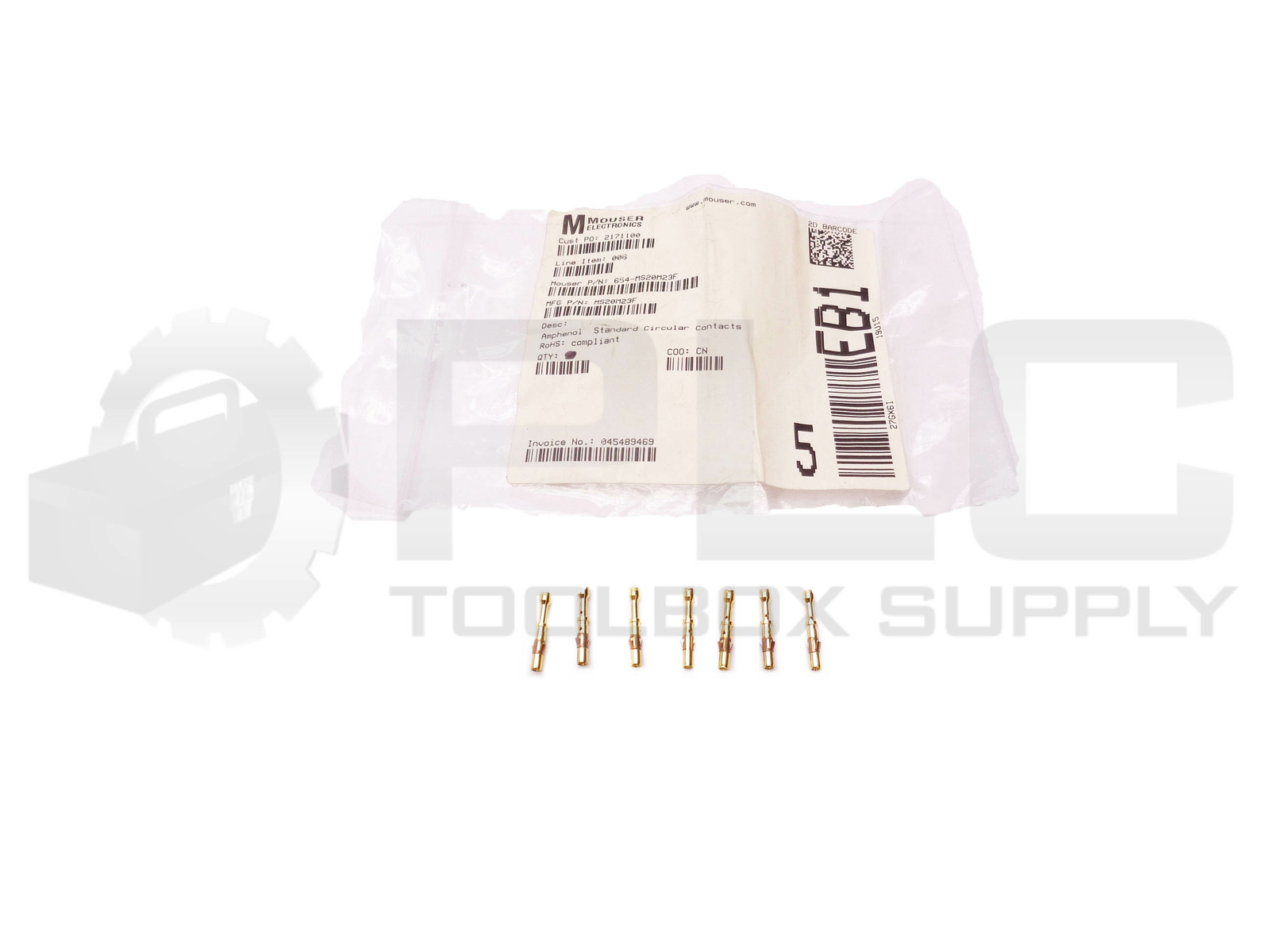 BAG OF 7 NEW MOUSER ELECTRONICS MS20M23F GOLD STANDARD CIRCULAR CONTACTS