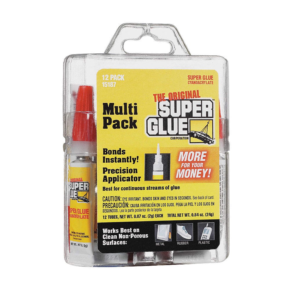 SUPER GLUE 15187 Instant Adhesive,0.07 fl oz,Tube,PK12 3EHP3