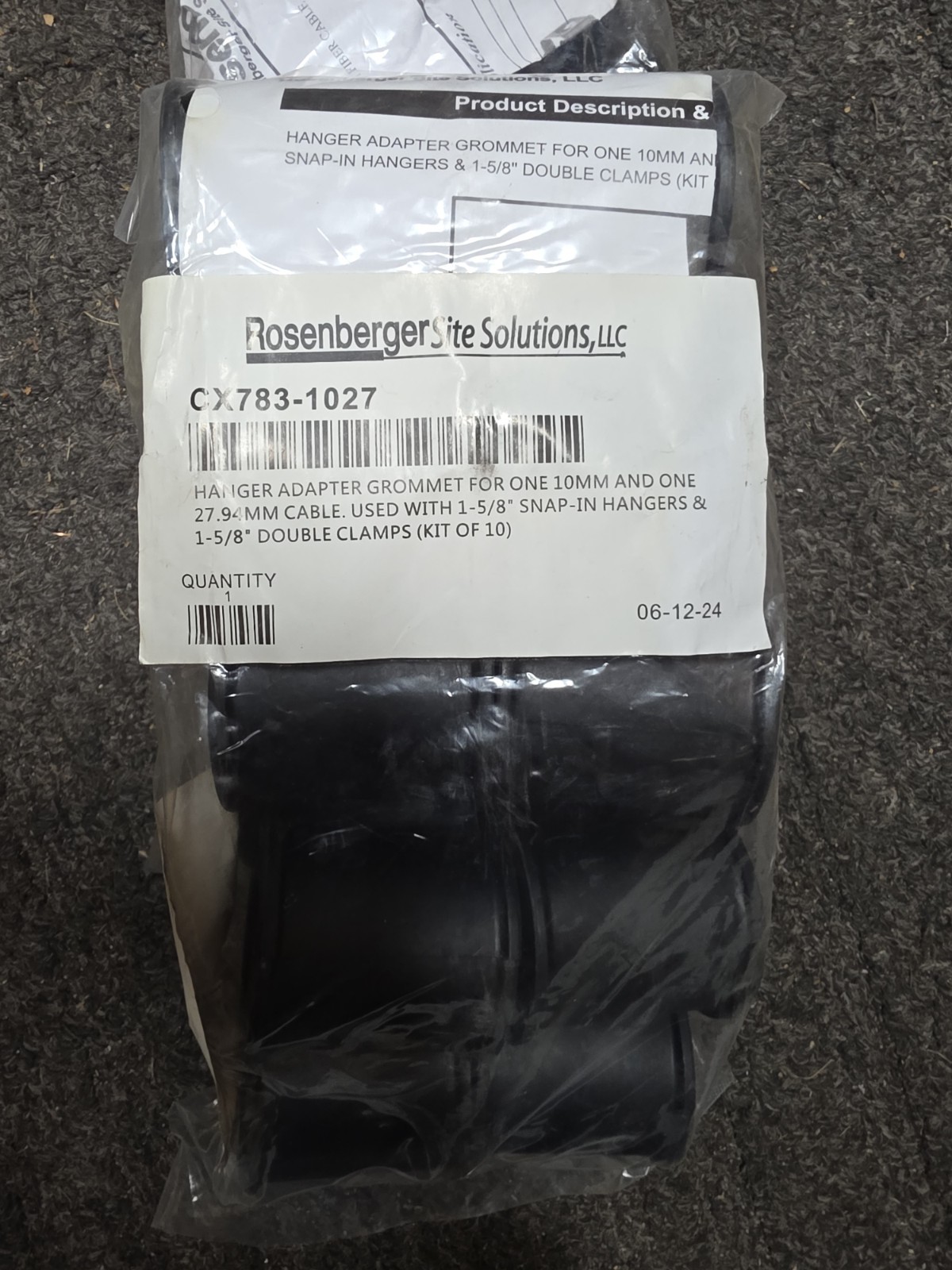 Rosenberger CX783-1027 1 5/8 Grommet For One 10mm And One 27.94mm Cable