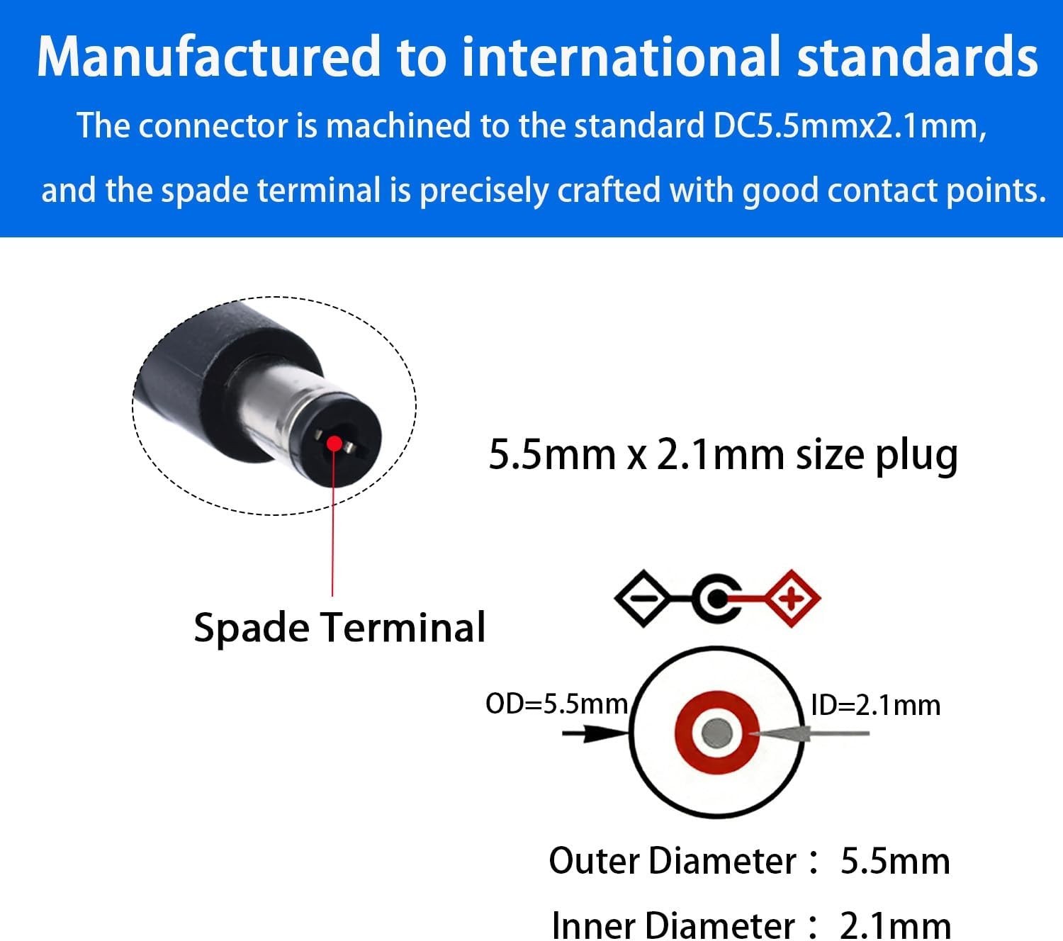 5.5Mm X 2.1Mm 12V DC Power Cable 3-Pack,Dc5521 Male to Male Extension Cable 18AW