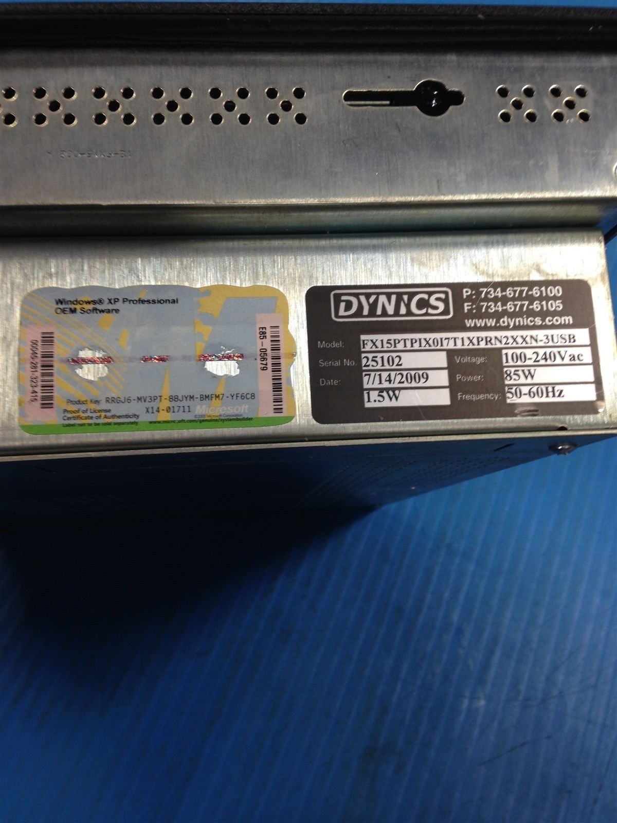 DYNICS FX15PTPIX0I7T1XPRN2XXN-3USB TOUCHSCREEN MONITOR FOR PARTS (M7)