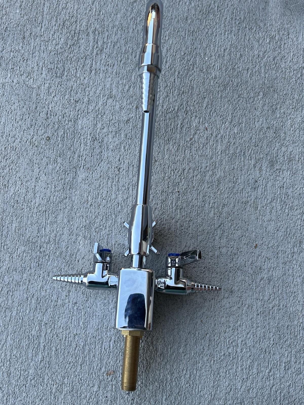 Chicago Faucets Single Hole Lab Faucet with Cross Handle, High Arch Vacuum Break