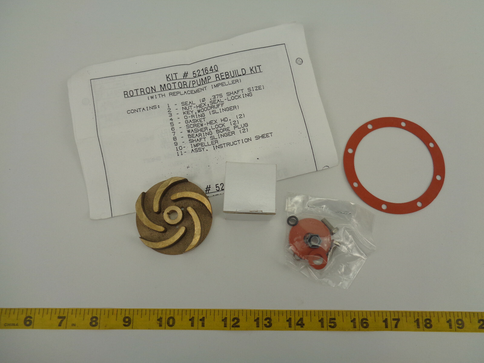 Rotron Motor Pump Rebuild Kit P/N 521640 Water Pump Parts NOS