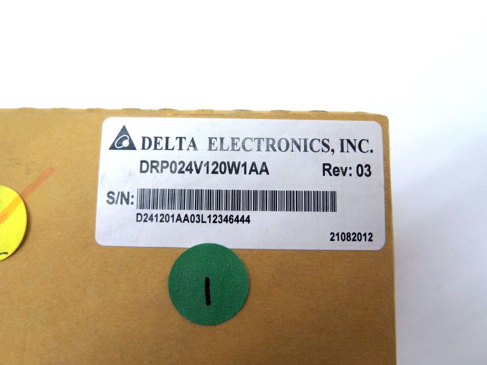 Delta Electronics DRP024V120W1AA REV.03 Power Supply 100-240Vac in 24Vdc