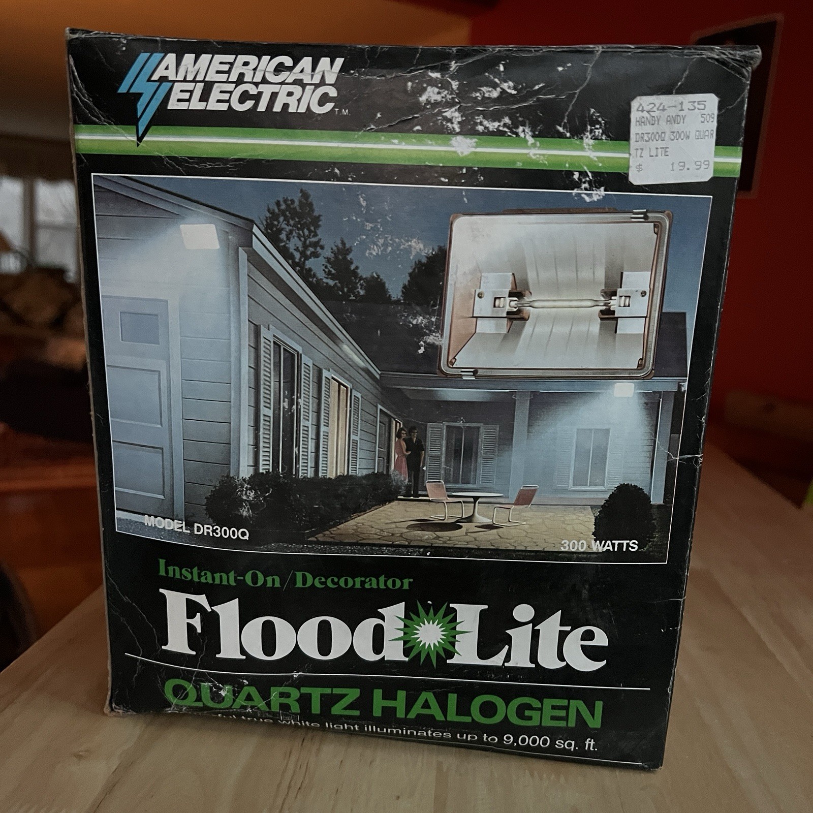 American Electric Quartz Halogen Flood Light NOS USA Made 300 Watts DR300Q NIB