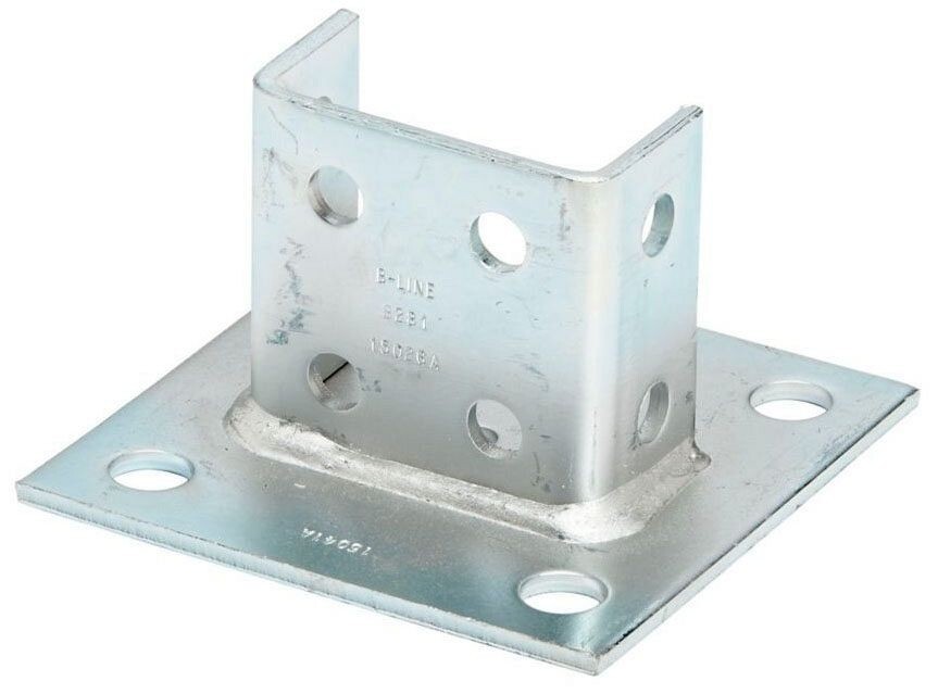 B-Line B281SQZN Post Base 1-5/8″ X 1-5/8″ Side By Side Channel 6″ X 6″