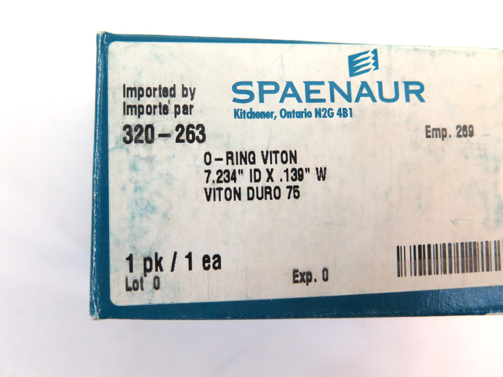 Spaenaur 320-263 O-Ring Viton Duro 75 7.234″ ID X .139 W