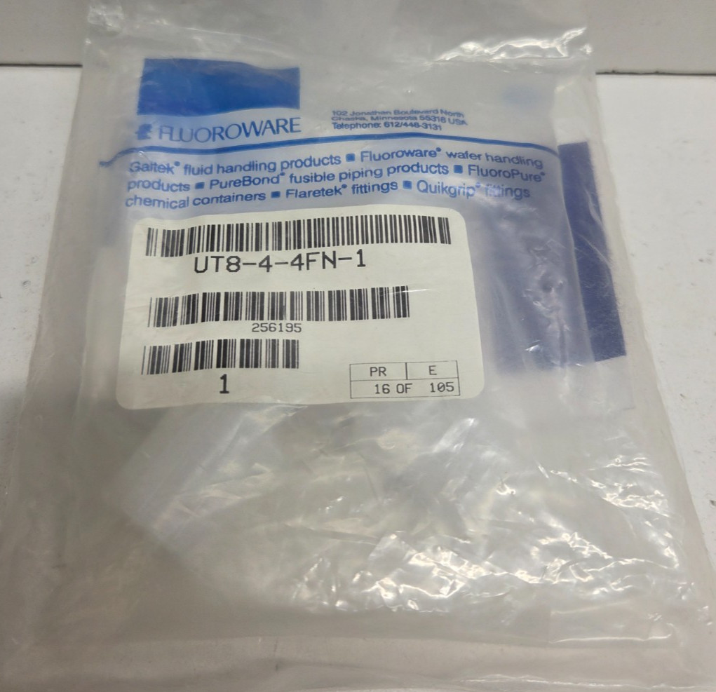 NEW IN BAG! FLUOROWARE 1/2″TUBE X 1/4″ TUBE X 1/4″TUBE REDUCING TEE UT8-4-4FN-1