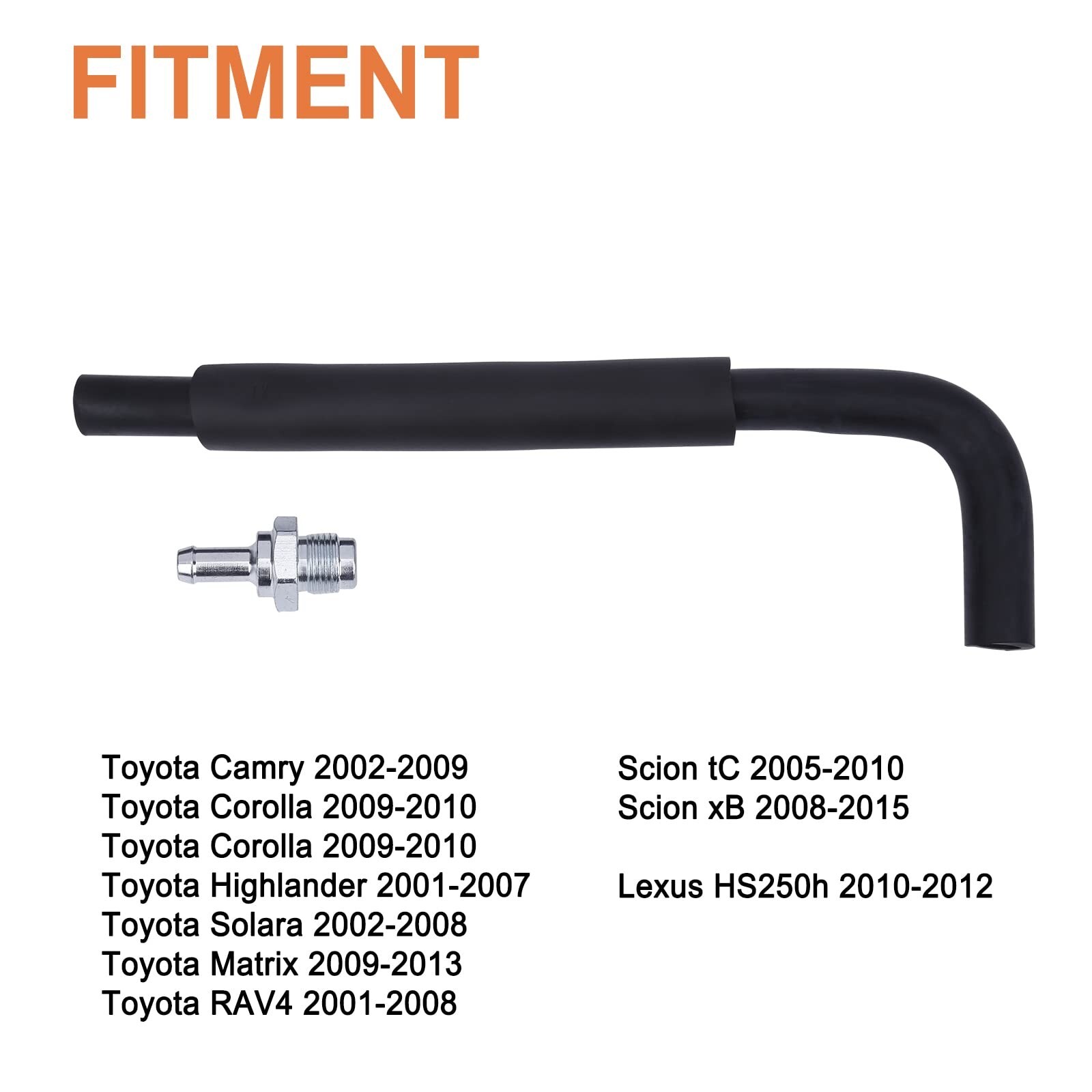 Engine PCV Valve and Hose Kit(2.4L 4CYL).Fit for Camry Corolla Highlander Sol…