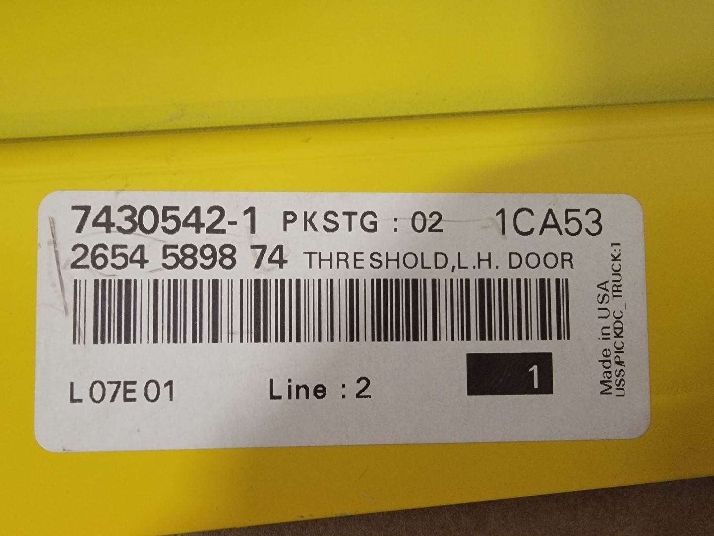 SURPLUS NEW EPIROC 2654589874 LH Door Threshold – Heavy Machinery