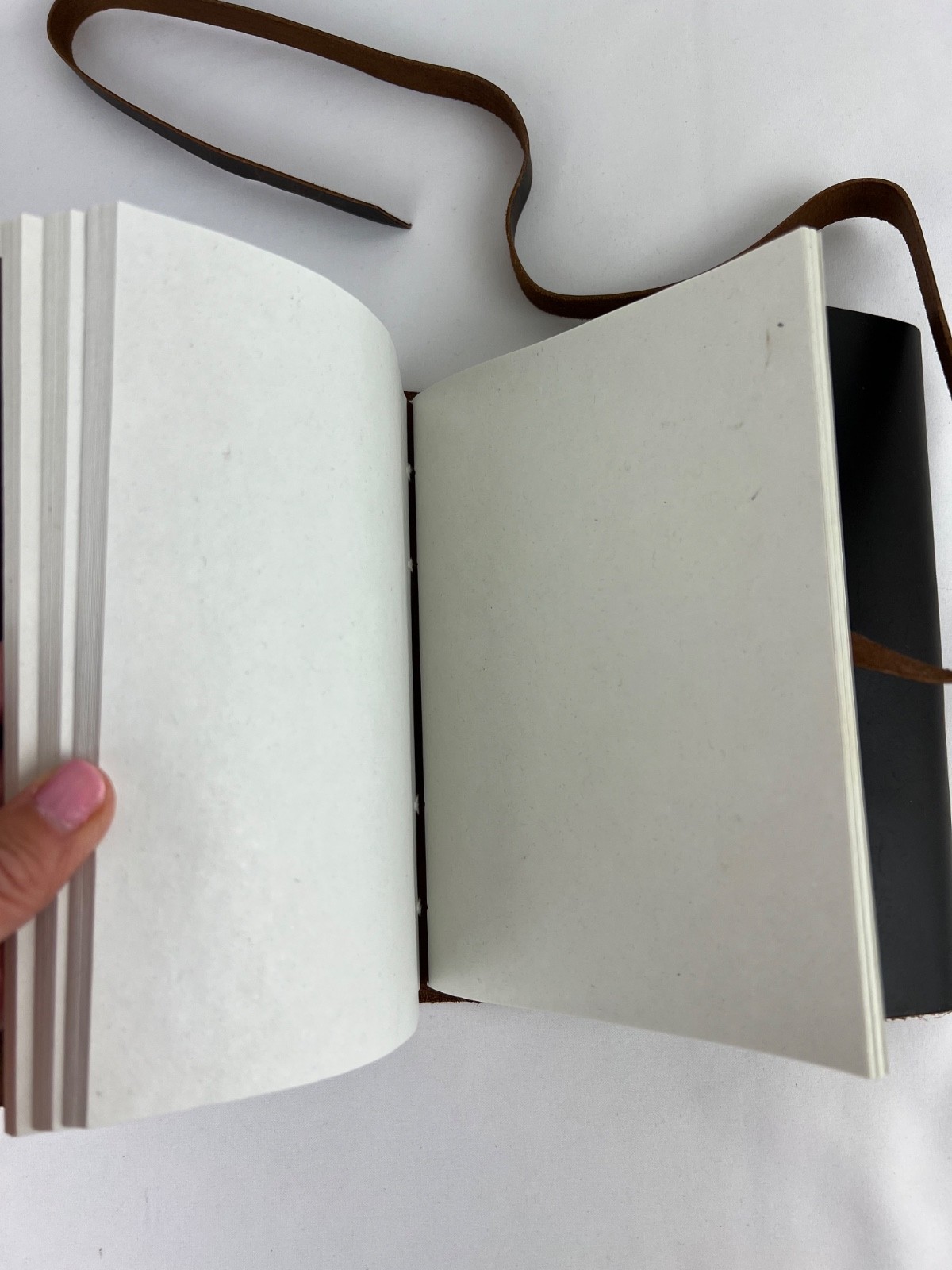 Leather Bound Journal w/Flap & Strap Closure 100 Antique Paper Tied Sheets