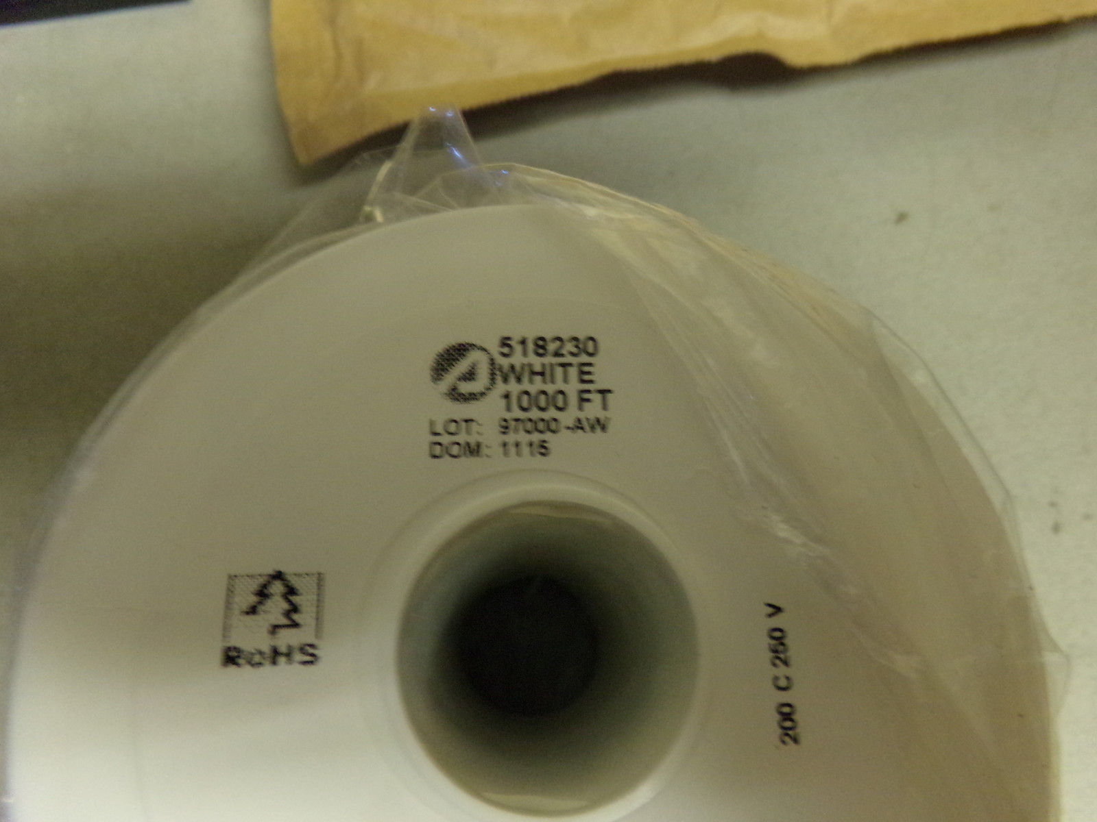 NEW MIL-W-16878 Type GT Cable Hook up Wire White 1000′ Spool