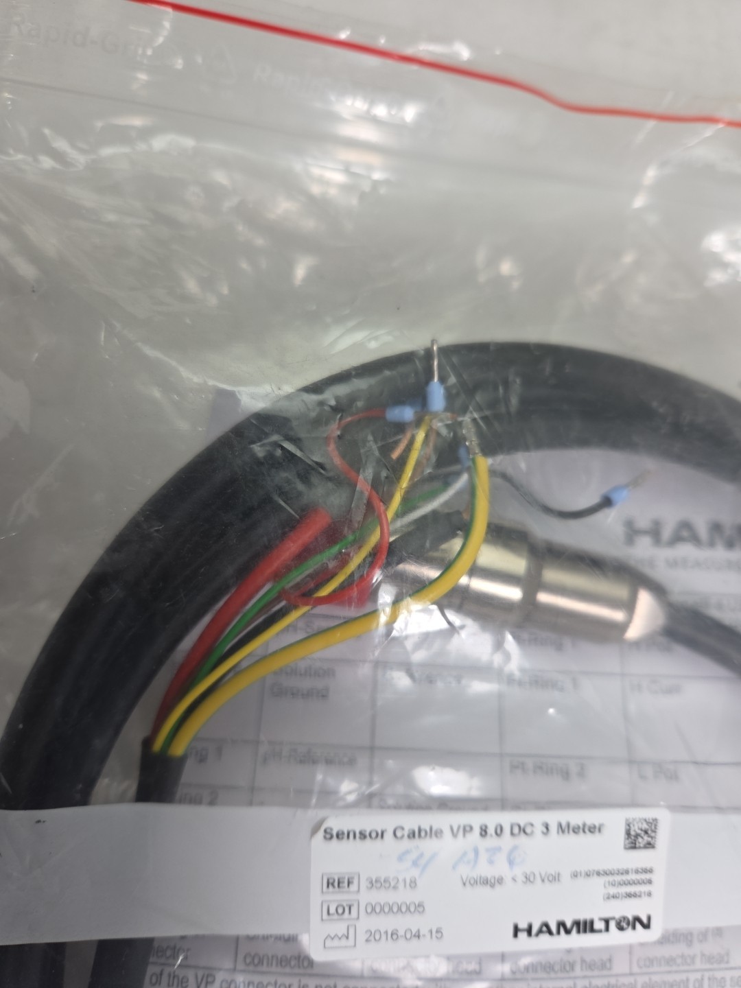 HAMILTON 355218 Sensor Cable VP 8.0 DC 3 meter