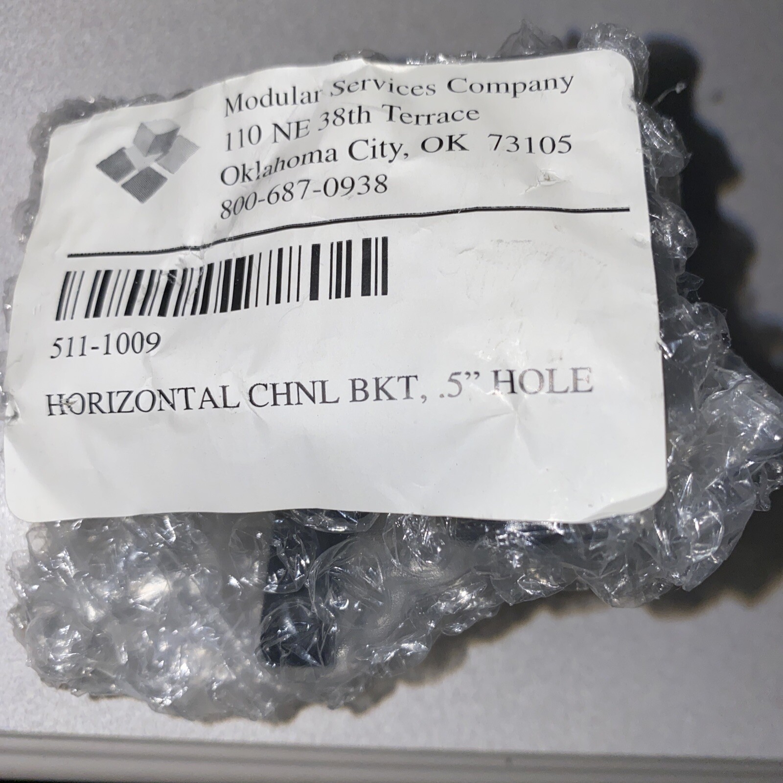 horizontal channel bracket 5″ hole MSC 511-1009 LOT OF 40