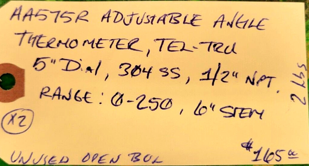 🟠TEL-TRU AA575R ADJUST ANGLE THERMOMETER PESSCO IS OFFERING 1 C083123-15-16 🗽