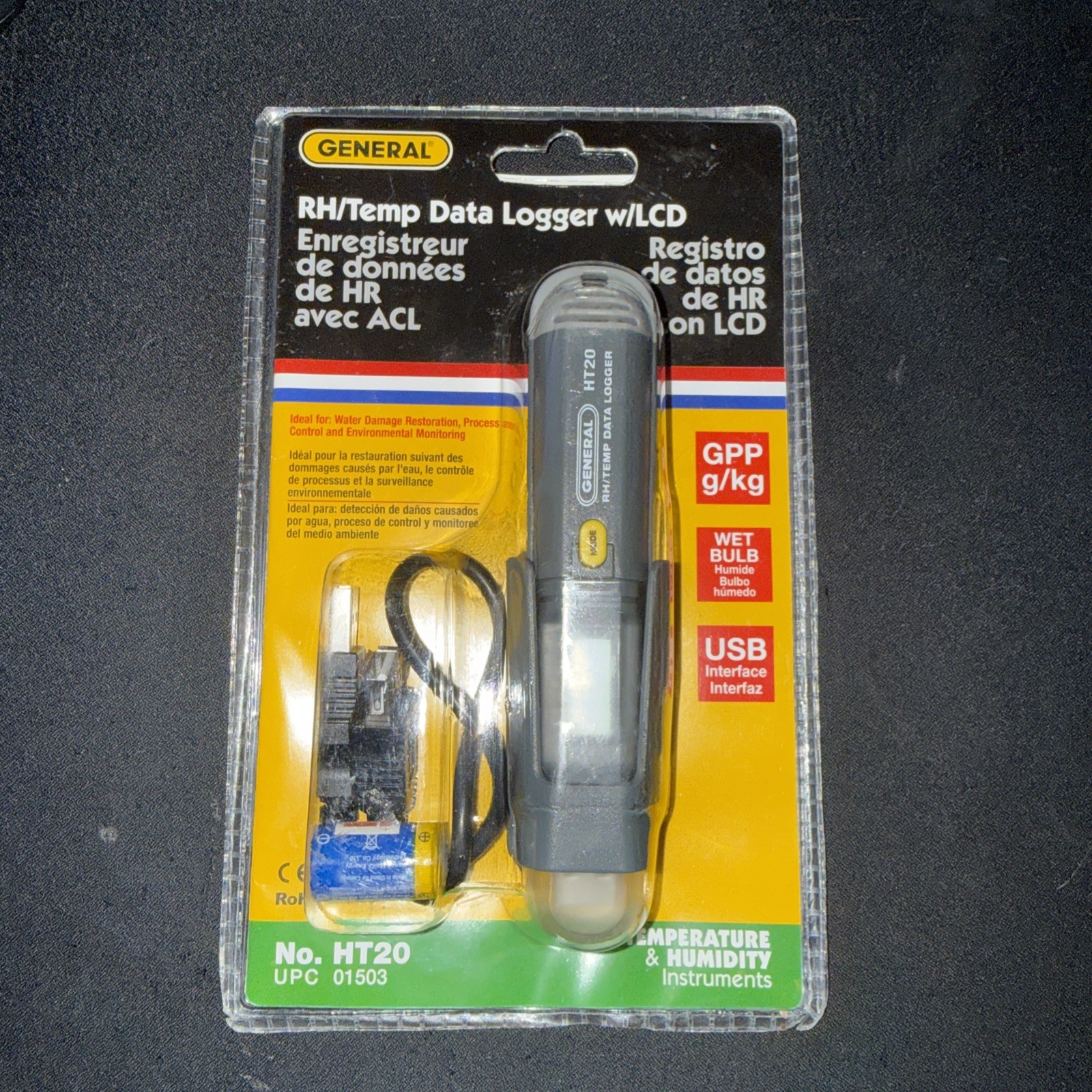 General Tools Ht20 Temperature/Rh/Gpp/Wet Bulb Data Logger