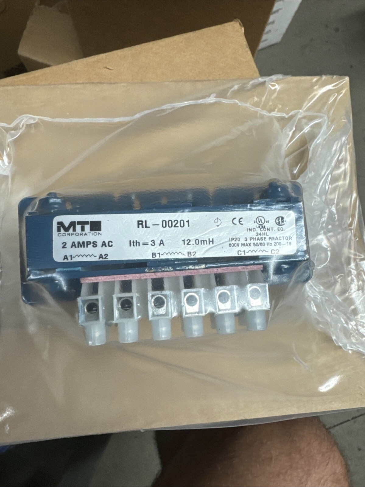 MTE RL-00201 RL Line/Load Reactor 208-690V; 50-60Hz 2A OPEN 12mH