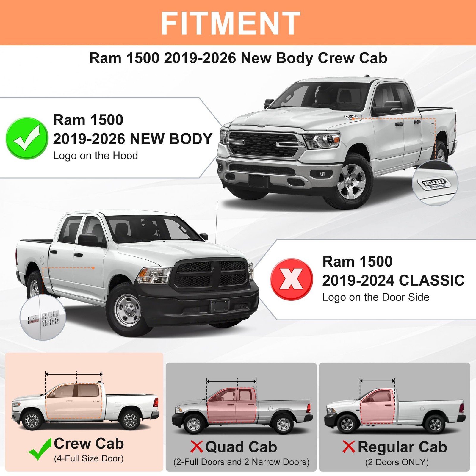 Red Running Boards Fit for Dodge Ram 1500 2019-2025 2026 New Body Side Steps …