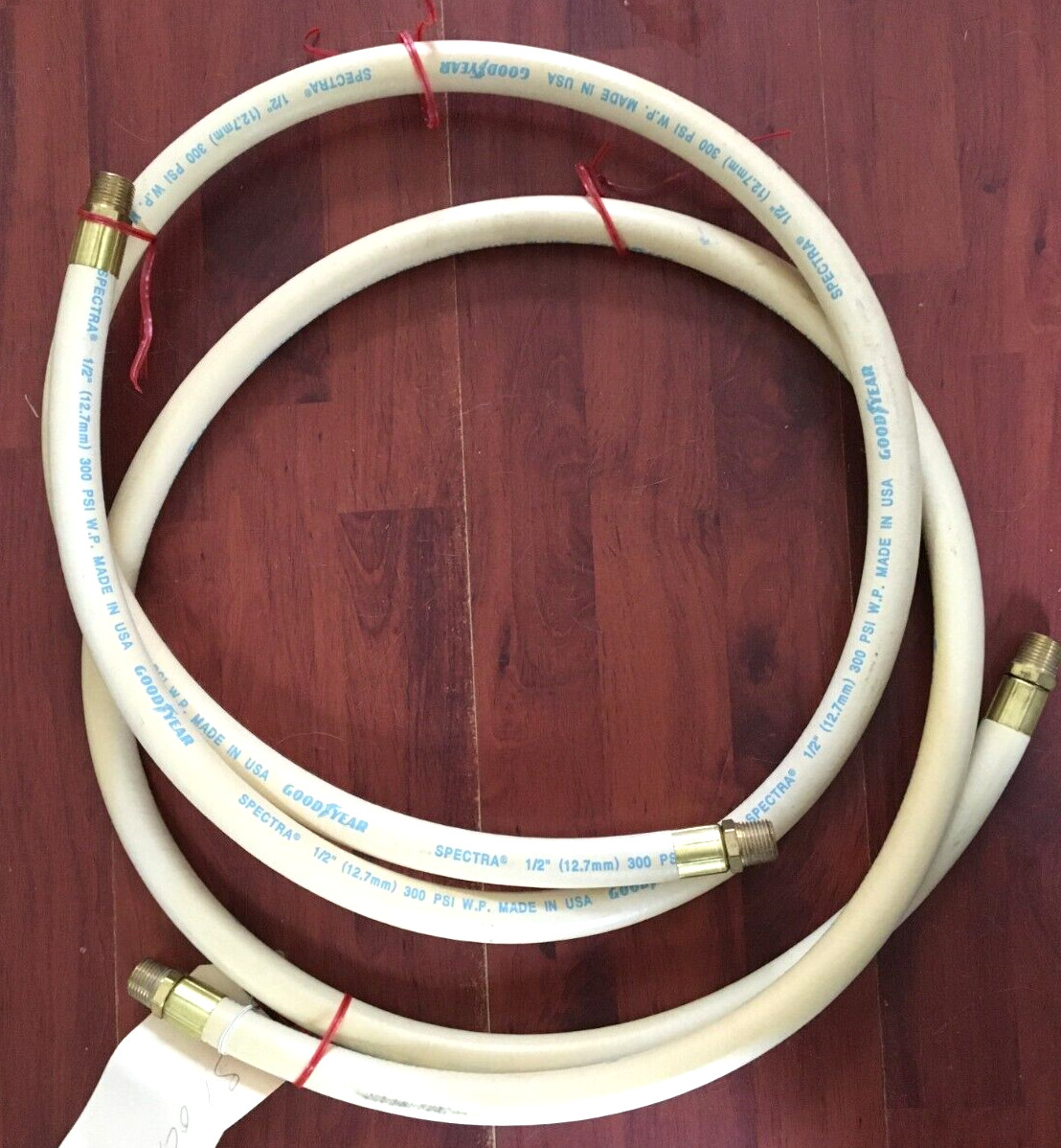 Goodyear Lot of 2 Spectra Industrial Hot Water Hose 1/2″ 300 PSI W.P. White New