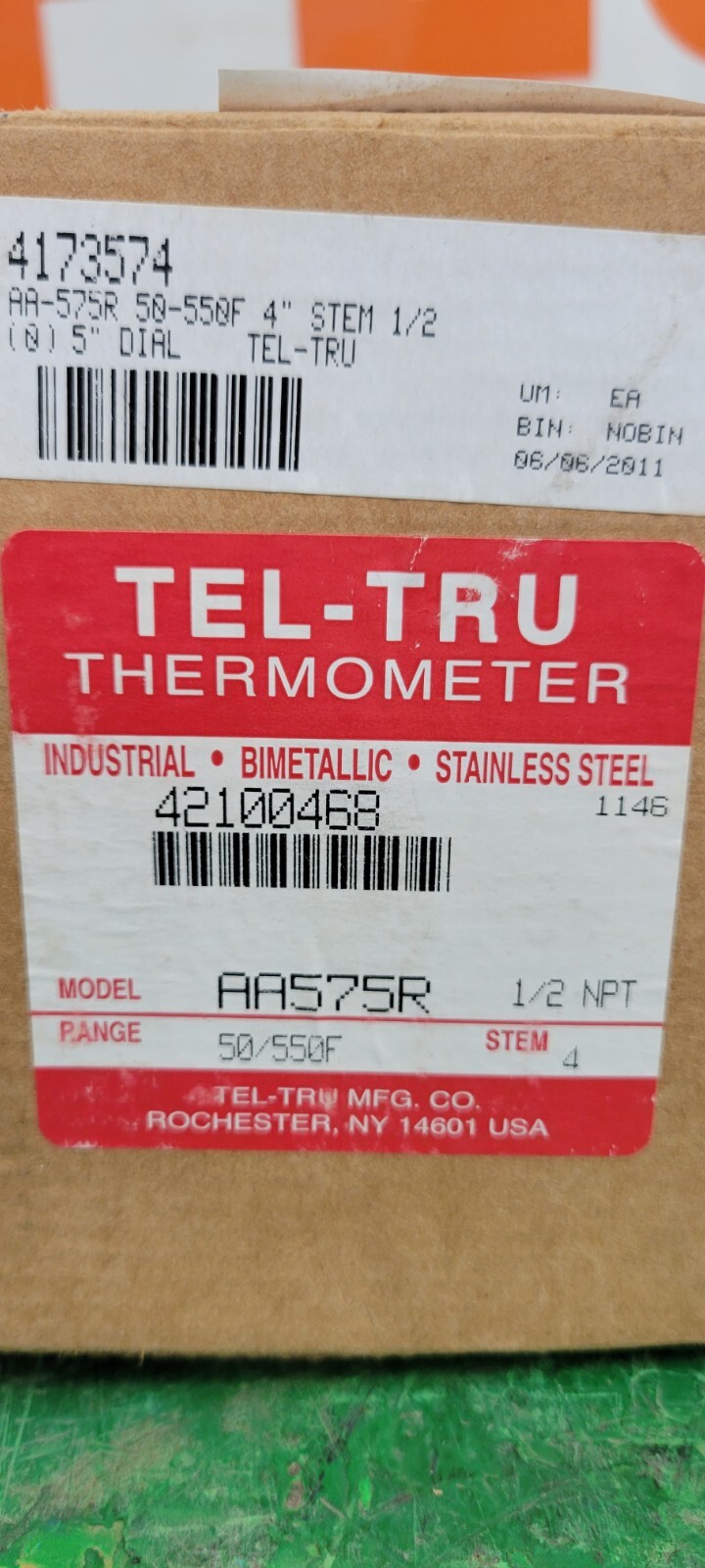 🟠TEL-TRU AA575R ADJUST ANGLE THERMOMETER PESSCO IS OFFERING 1 C083123-9-14 🗽