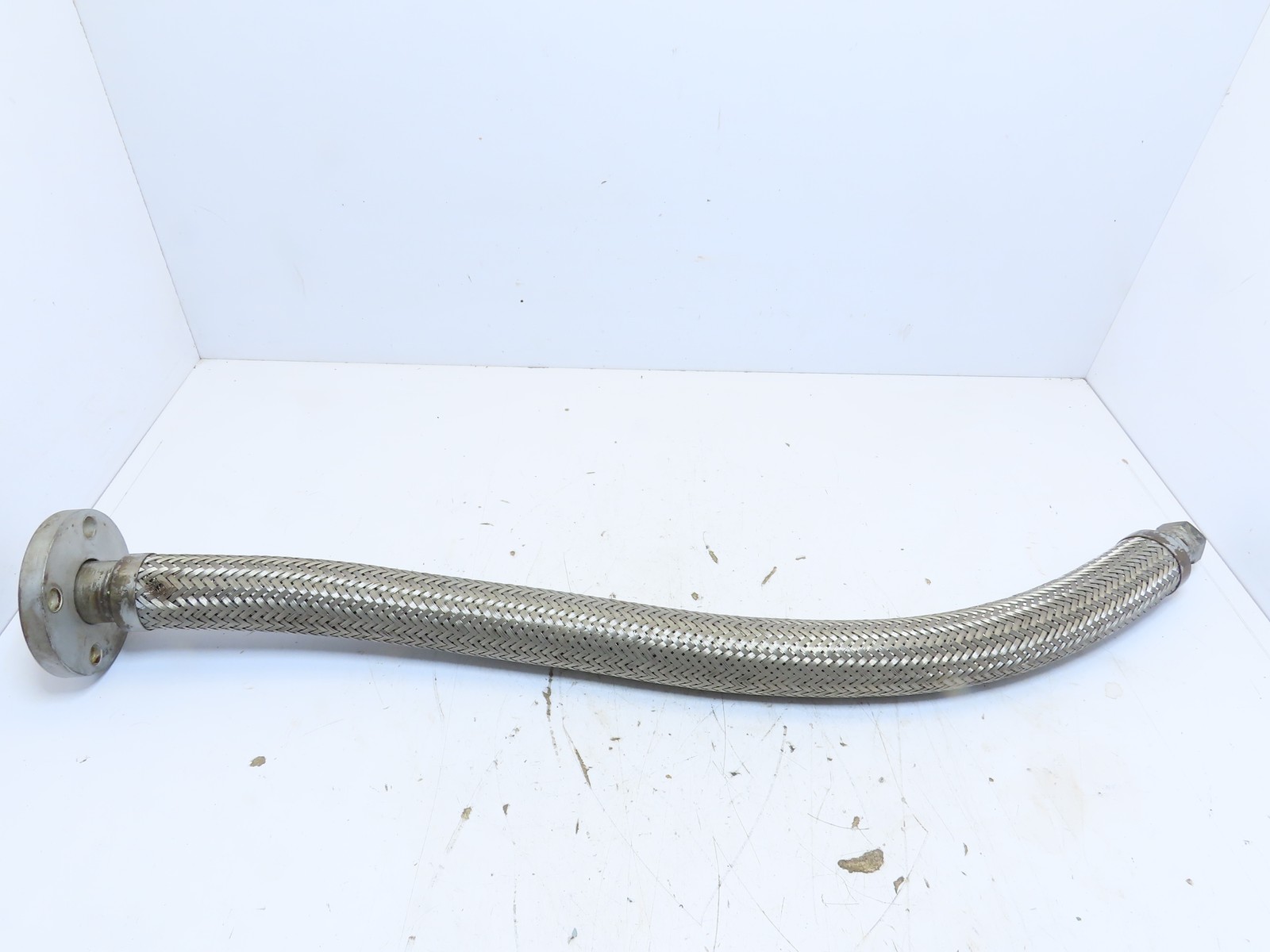 1×35″ 1-5/16-12 -16 JIC 37 Flare Braided SS Metal Flex Pipe Hose 1-1/2″ Flange