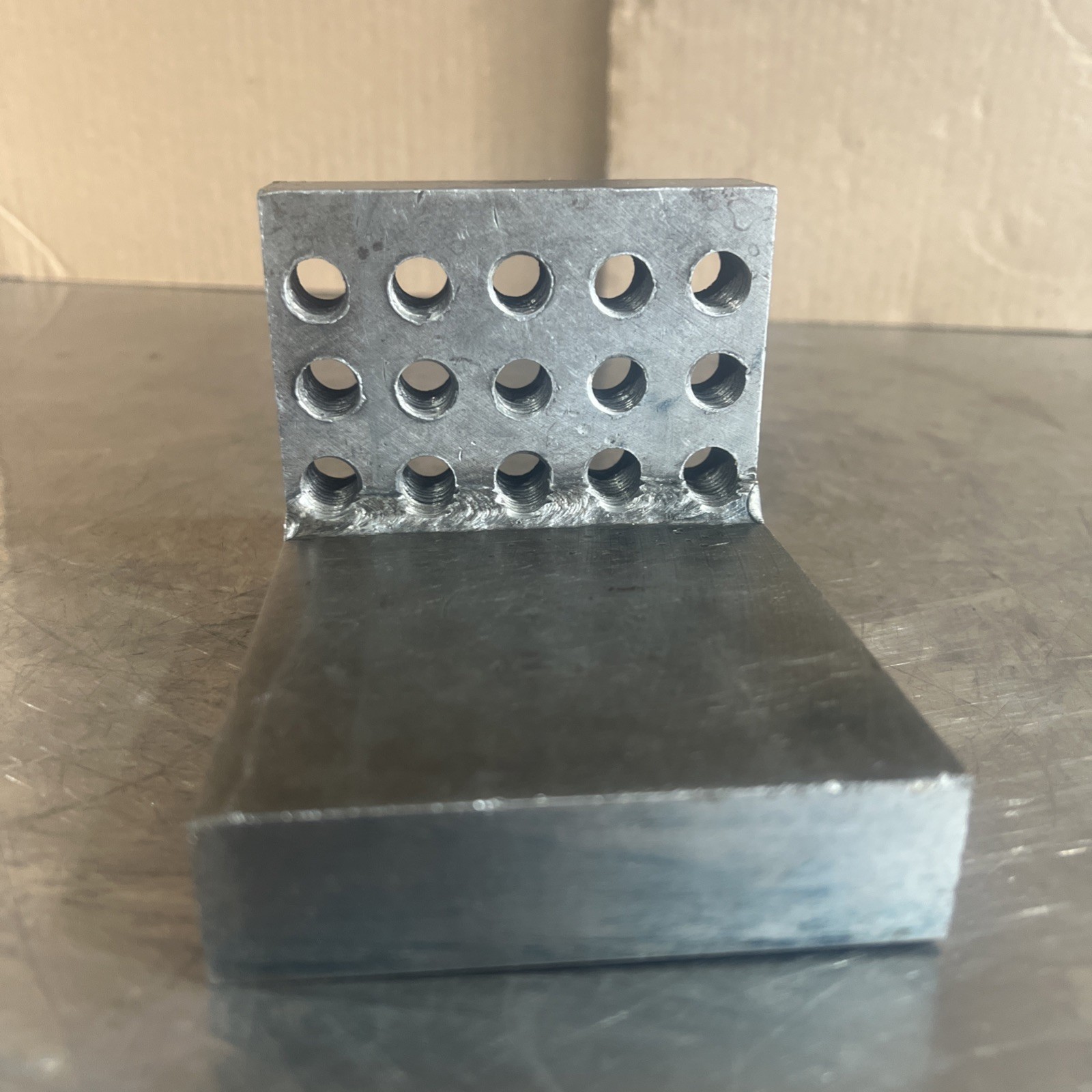 Machinist Tool, Angle Plate With Threaded Holes, Steel, Used Surplus