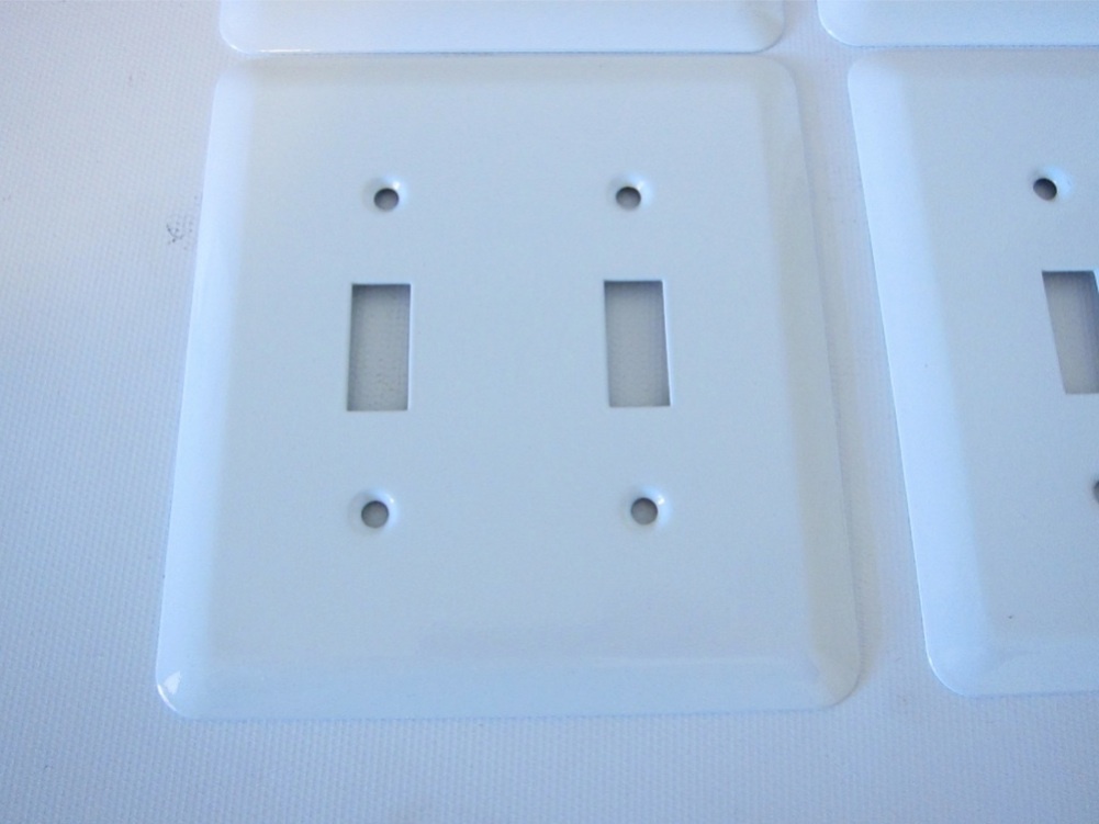 New Lot of 5 98 Gauge Metal Double Toggle Light Switch Cover White 