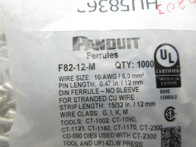 PANDUIT F82-12-M (PKG OF 1000) NSMP