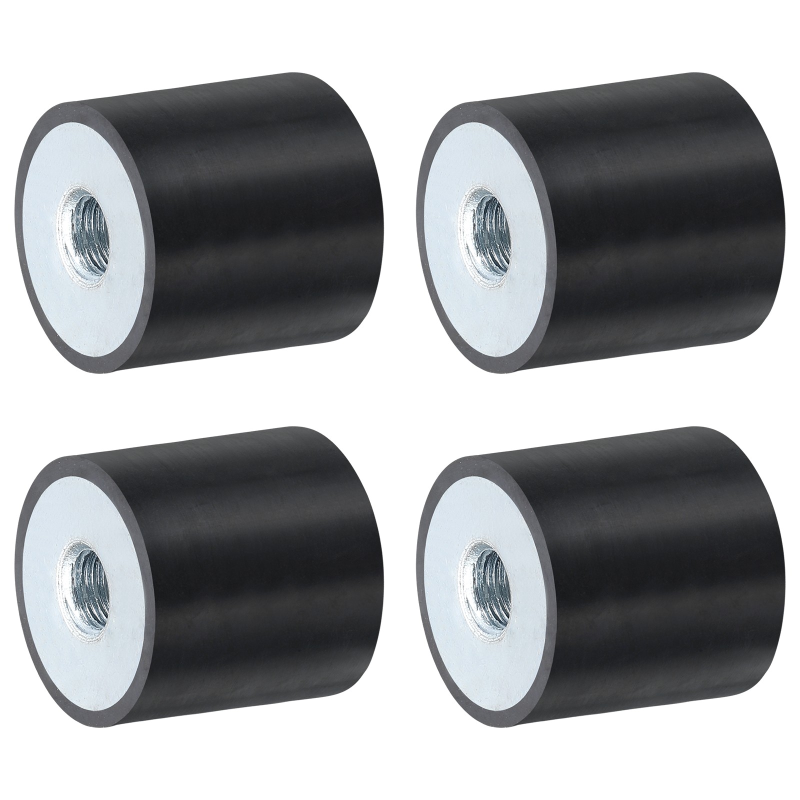 4Pcs 25 x 25mm M8 Thread Female Rubber Mounts, Silent Block Base Block